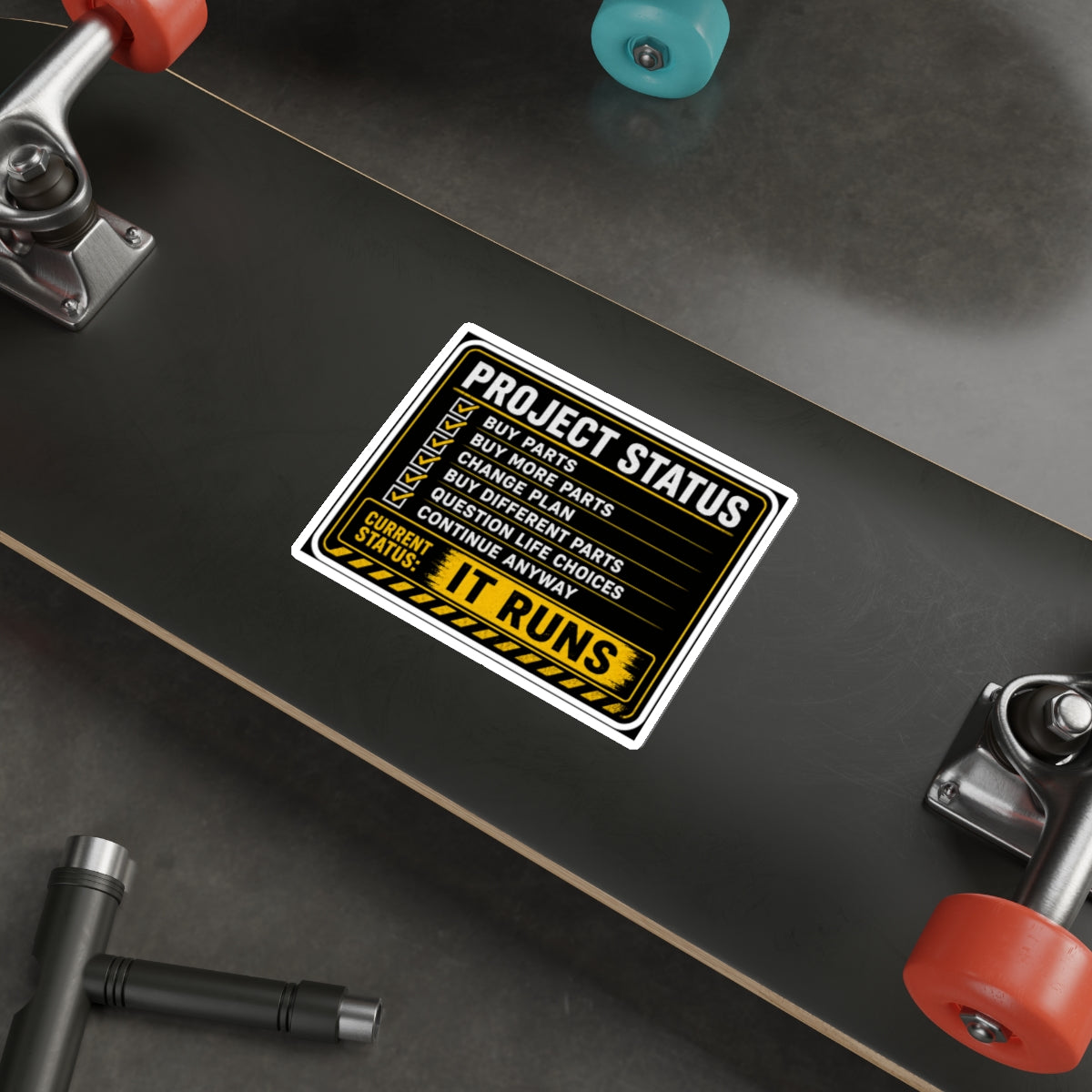 Project Status: It Runs Sticker