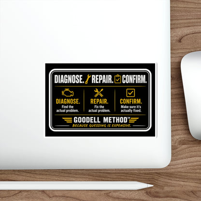 Diagnose. Repair. Confirm. Sticker