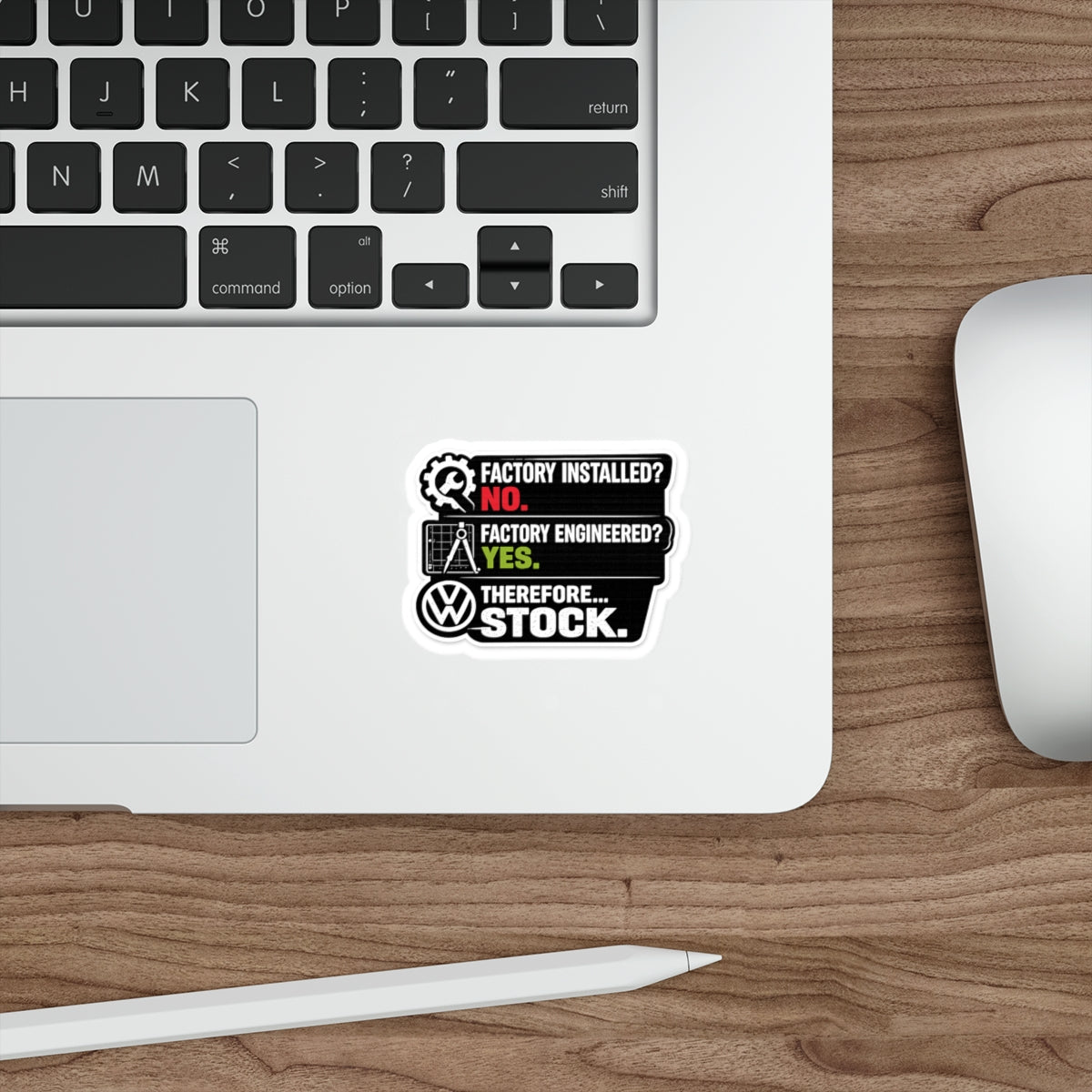 Factory Engineered. Therefore Stock. | VW & Audi OEM+ Enthusiast Shirt & Sticker