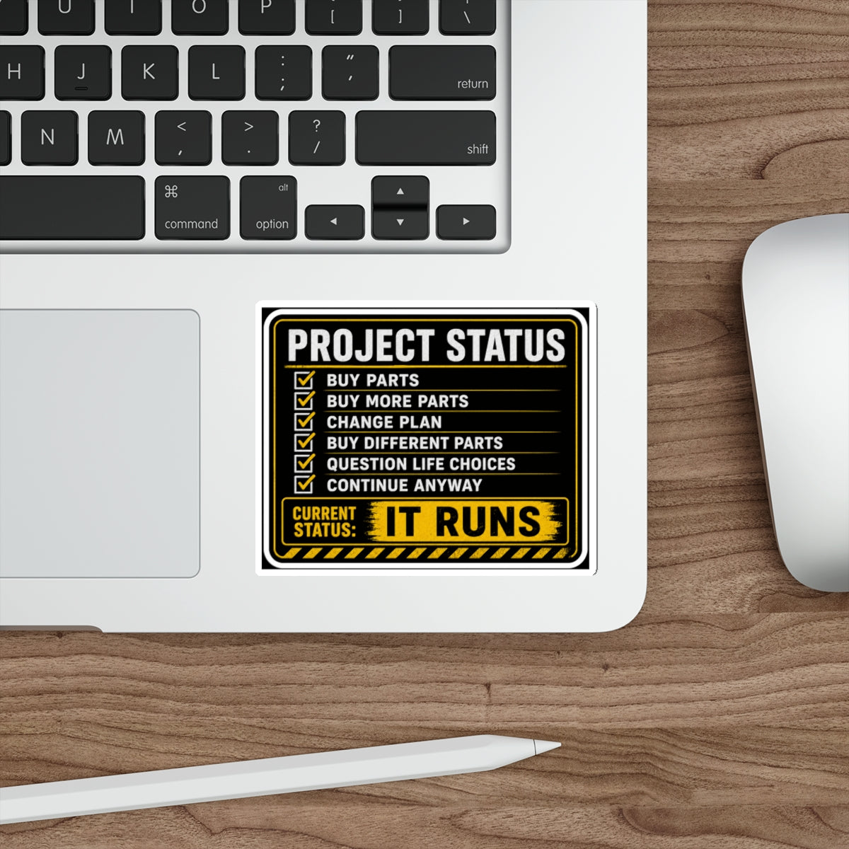 Project Status: It Runs Sticker