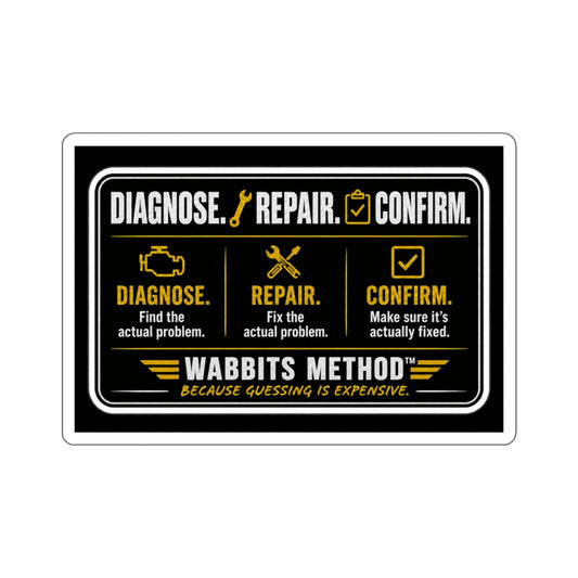 Diagnose. Repair. Confirm. Sticker