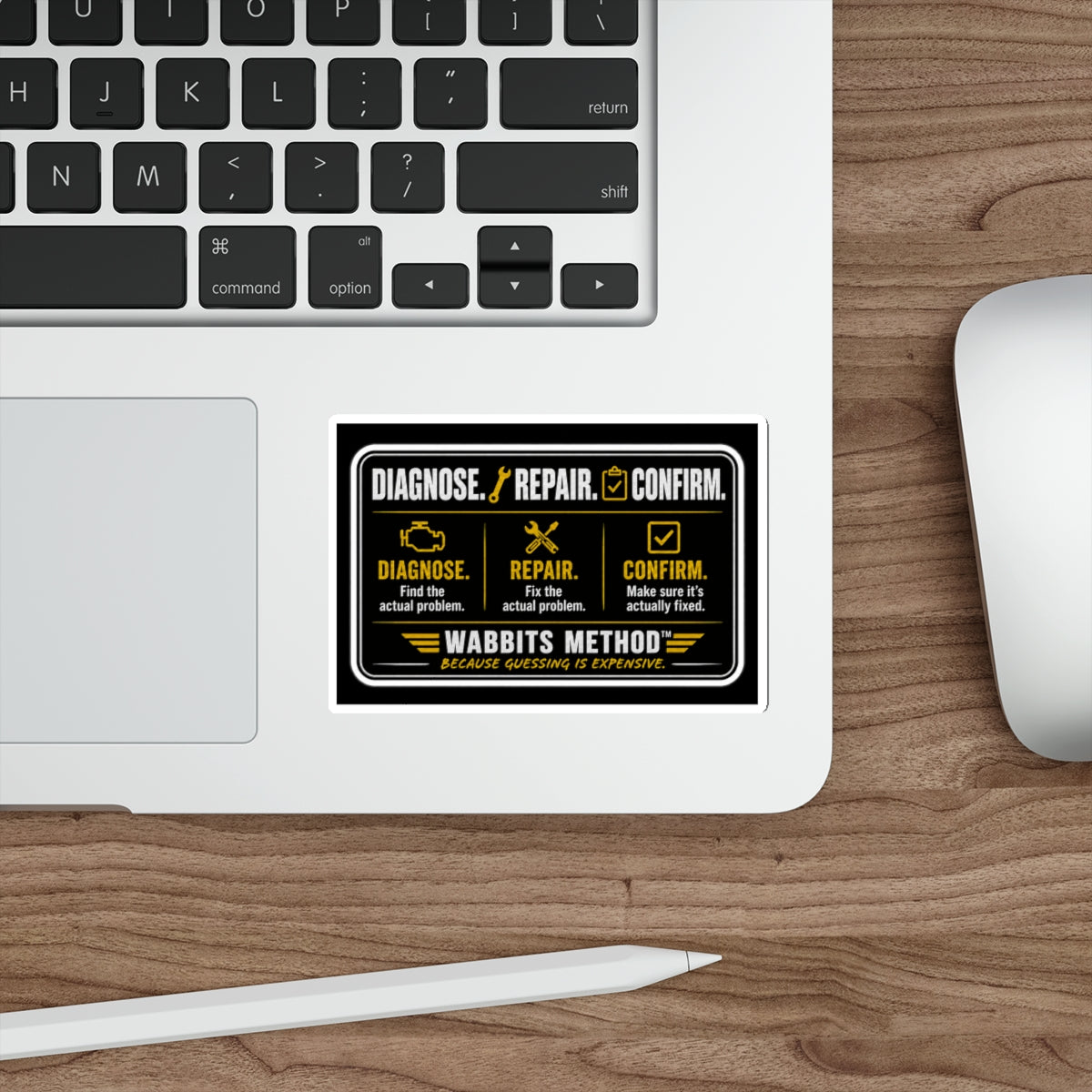 Diagnose. Repair. Confirm. Sticker